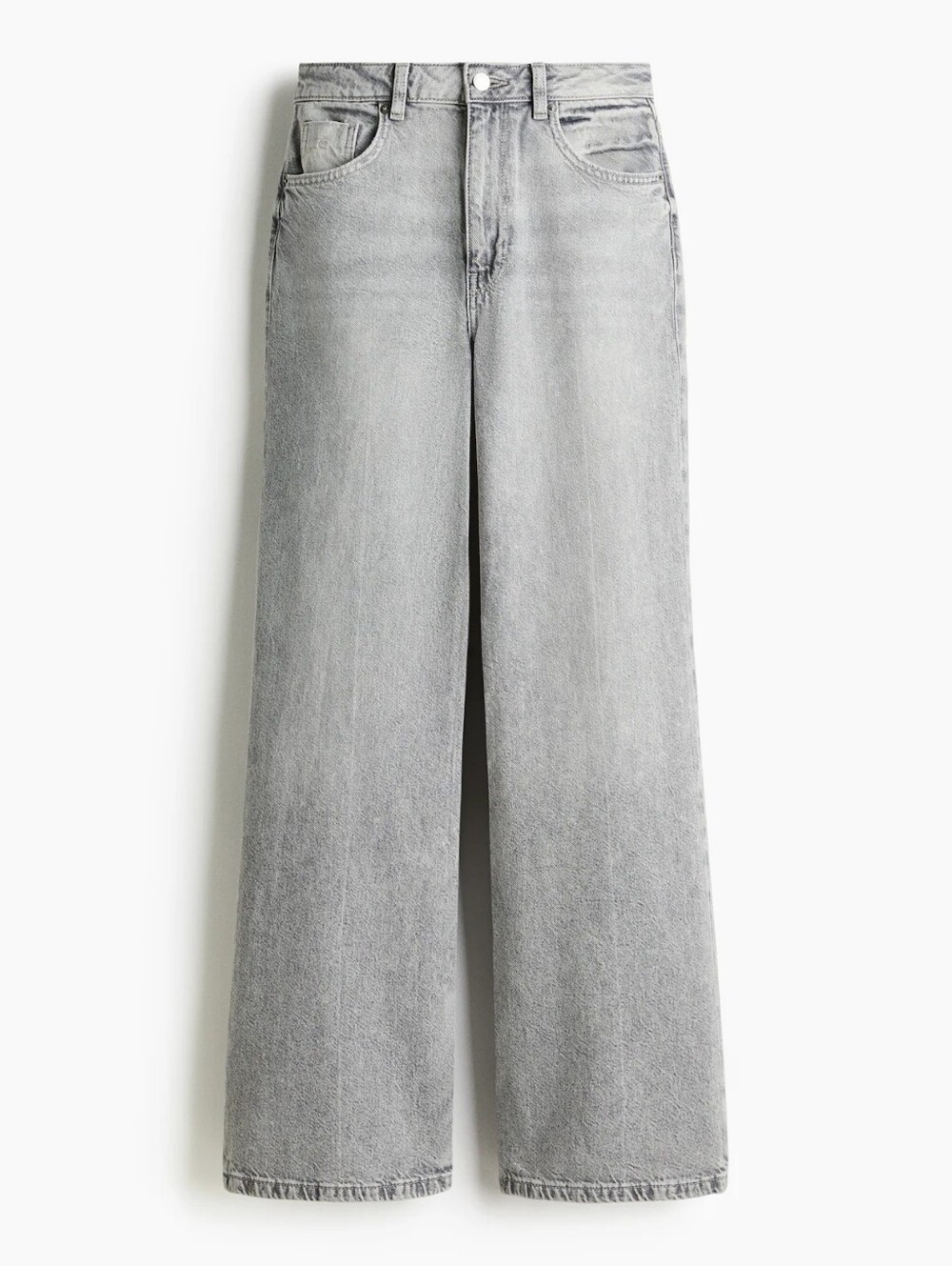 H&M Ultra High Waist Wide Leg Women's Jeans in Light Gray